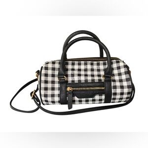 Kayla + Ava: Black and White Checkered Duffle Purse